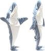 Shark Blanket Plaid Cute Women Pajamas Soft Sleeping Warm Plaid Adult Shawl Blanket Wearable Shark Gown Bathrobe Comfy Homewear