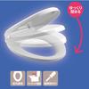 SANEI Standard Toilet Seat, Front-Rounded, Soft Closure, Easy Installation, One-Touch Detach, White, PW9032-W