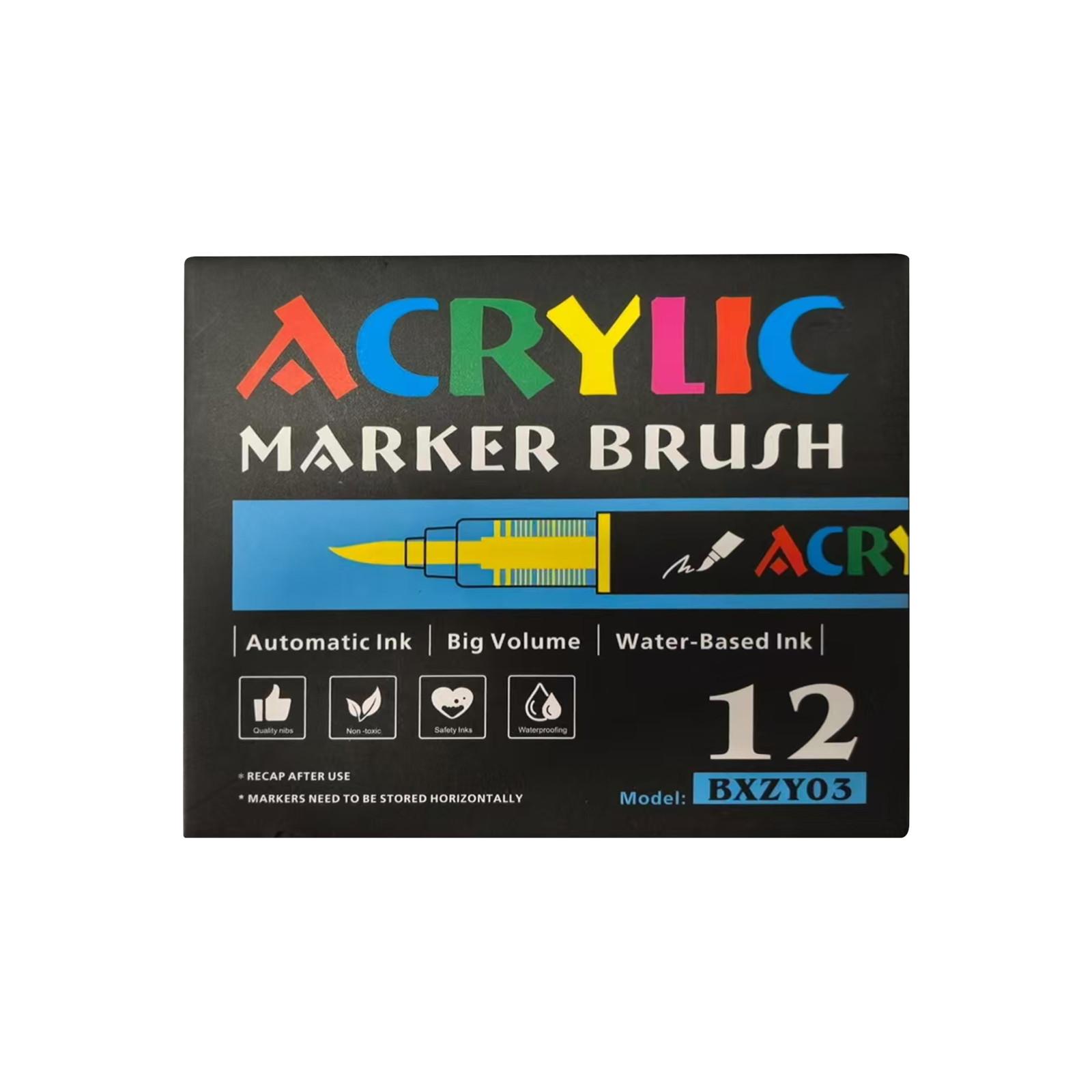 

Прямой Жидкий Акриловый Маркер 12/24/36/48/60/80/120 Цветов Мягкий Наконечник Студенческий Арт DIY Ручная Роспись Рисование Дудл Ручка 10 мл One Size