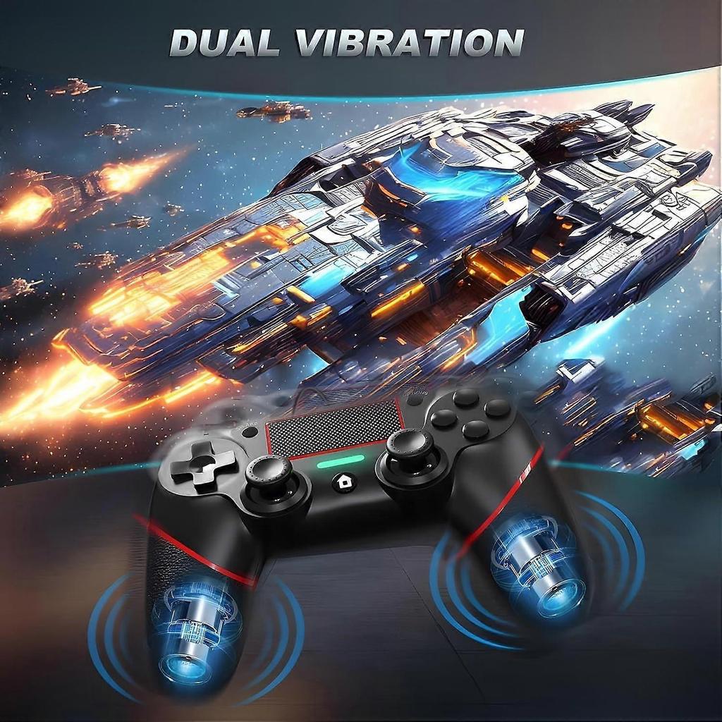 Wired Controller for PC with Double Vibration and Motion Motors, Compatible with PS4 and Windows 11/10/8/7