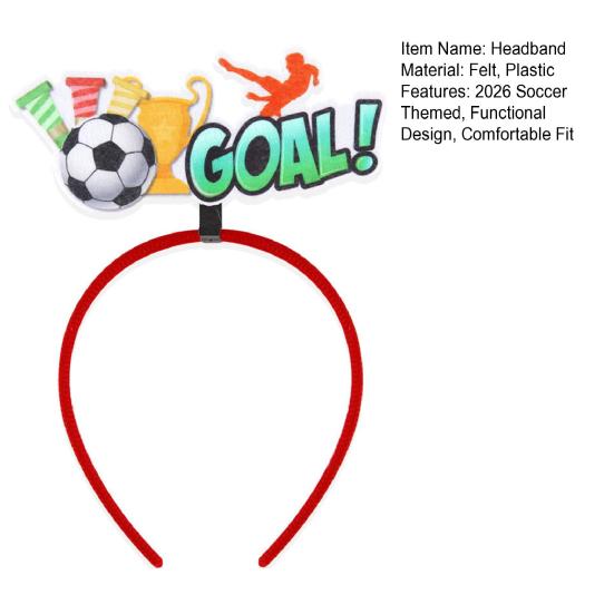 2026 Soccer Headband Functional Sports Hair Hoop Versatile Sports Hairband Unisex Game Day Football Fan Accessory