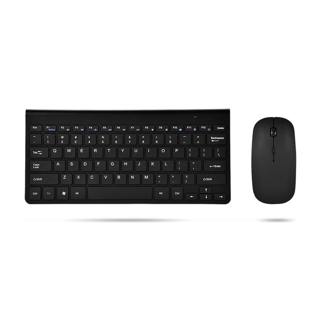 Slim 2.4GHz Wireless Keyboard and Mouse Kit for Desktop Laptop Black