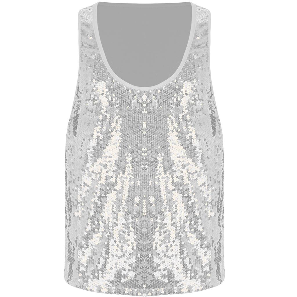 Gilet à Paillettes Adulte Sans Manches - Costume Disco Carnaval Nouvel An Homme Femme
