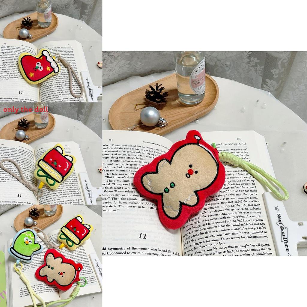 Christmas Plush Hand Gloves And Cookie Figures With Short Pile Fabric For Seasonal Gift Tags