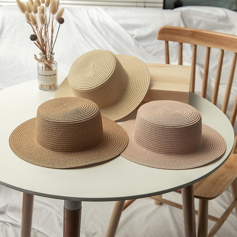 Summer Wide Brim Straw Hat Women Wide Brim Vacation Beach Hat Simple Foldable Travel for Sun Hat Sunscreen UV for Sun Ca