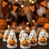 Resin Pumpkin Ghost Figurine Cute Holding Pumpkin Ghost Creative Halloween Ghost Statue  Garden