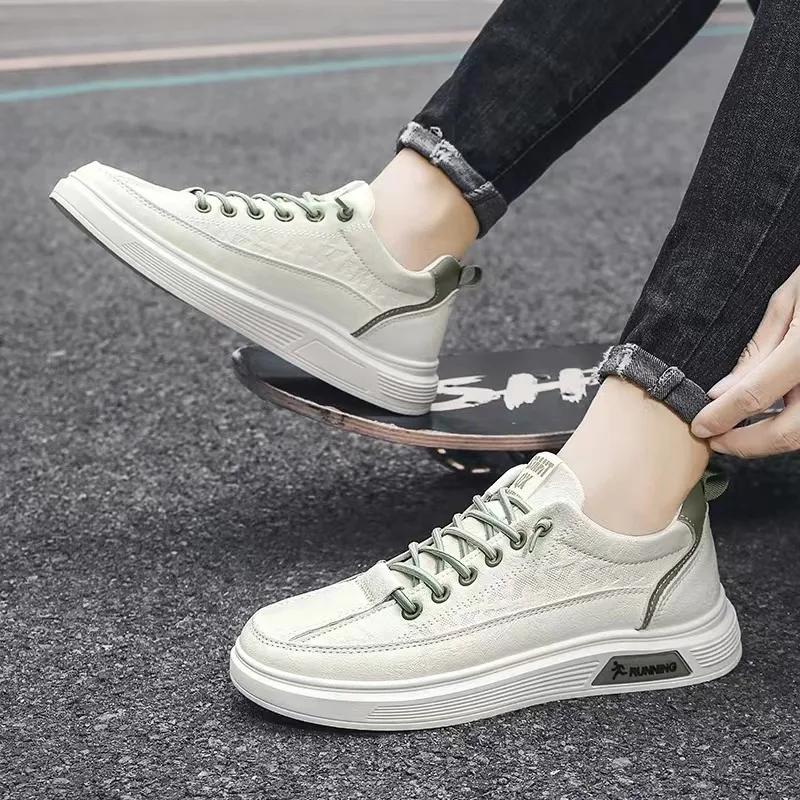 Herrskor Casual Mode PU Läder Loafers Bekväma Ballerinaskor Lätta Platformsneakers Utomhus Promenad Fritidsskor Herr