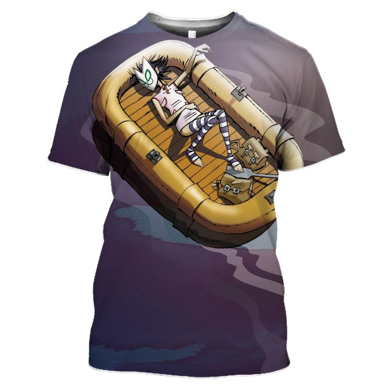 

Summer Round Neck Cartoon Character 3D Print Top Fashionable Casual Short Sleeved Men s T-shirts S