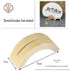 Wooden Lacquered Round Fan Display Stand – Ancient Style Festive Holder