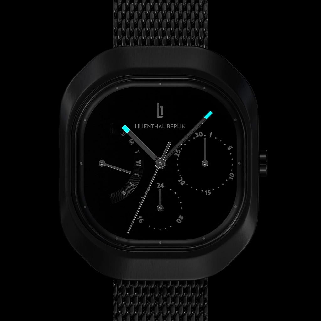 Lilianthal Berlin Multifunction Made in Black Watch, Germany, M1-001-SB023CB, Women's,