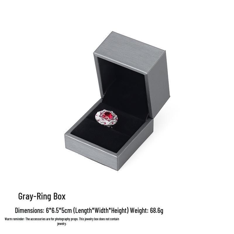 Elegant Right Angle Brushed Leather Jewelry Box for Rings and Necklaces