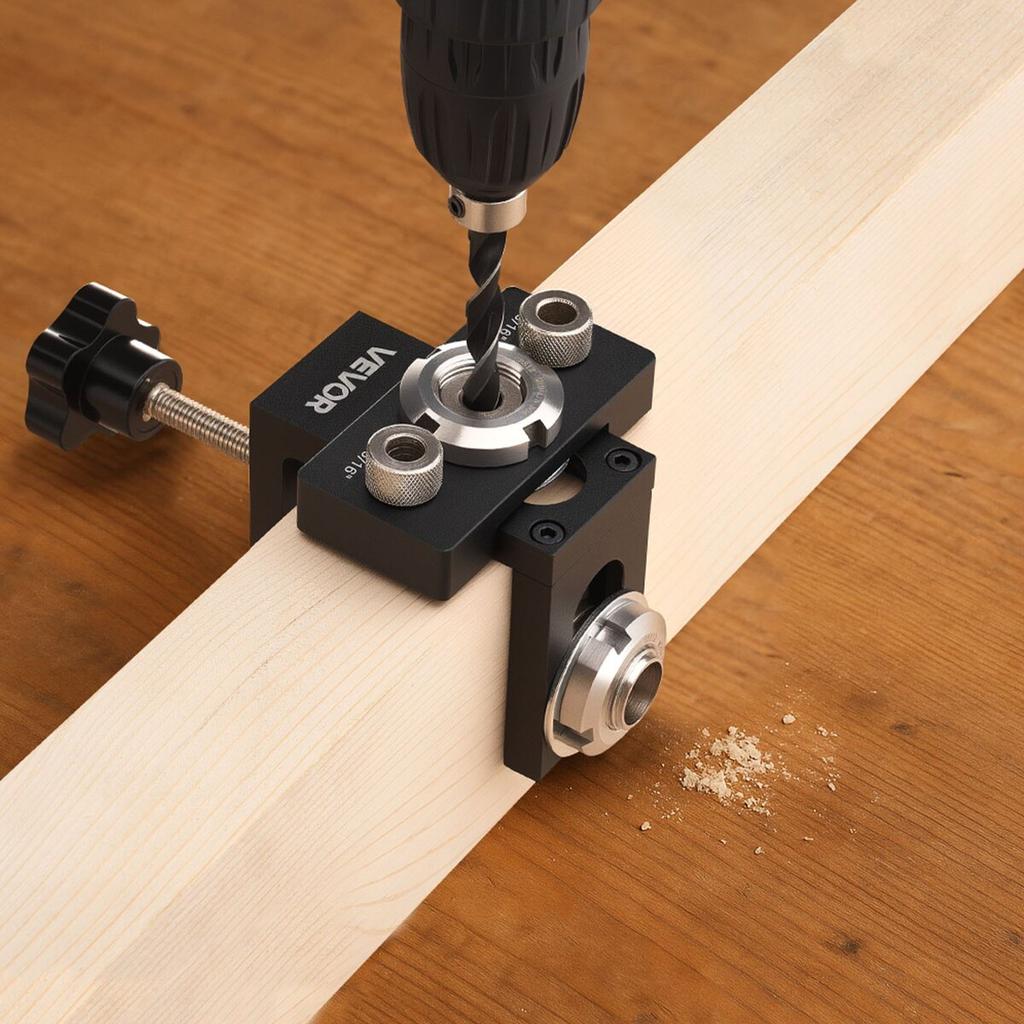Doweling Jig Kit Self Centering Dowel Drill Jig 3 Drill Bits Woodworking