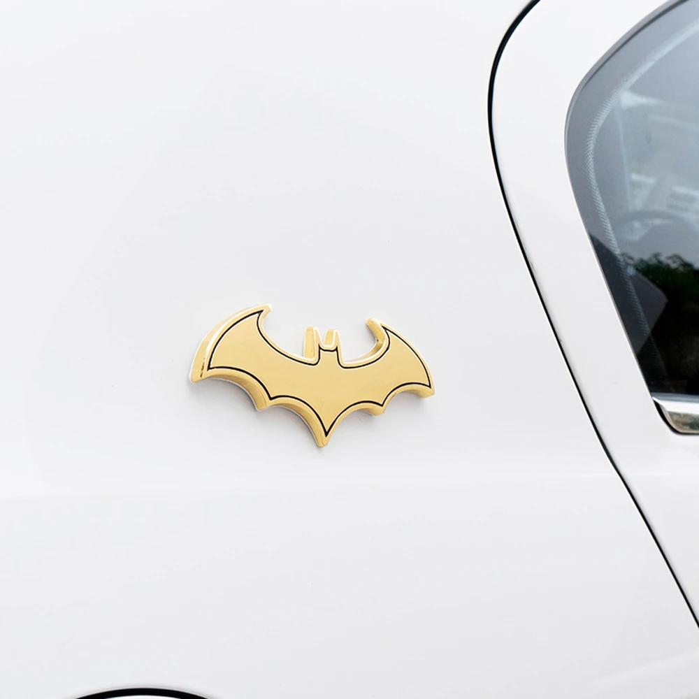 

1 шт., универсальные наклейки на внешние значки в форме летучей мыши для кузова автомобиля, украшения для багажника, наклейки с логотипом и летучей мышью, автомобильные аксессуары золотой