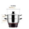 Wutuo 304 Stainless Steel Multi-Function Electric Cooking Pot with Dual Steamer