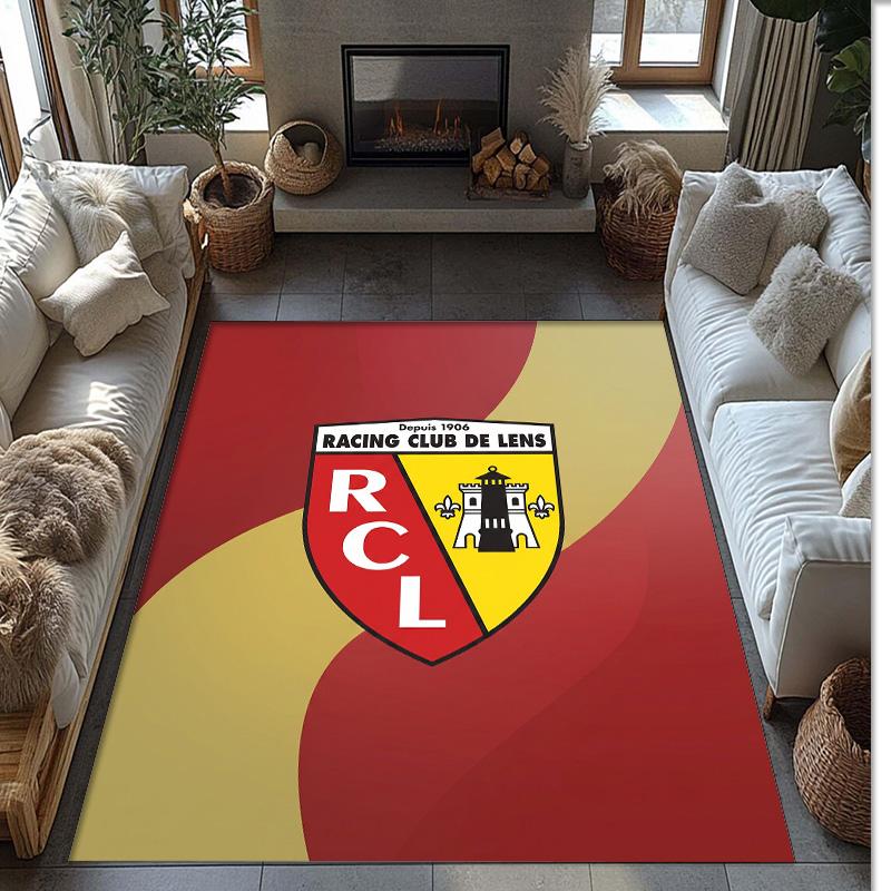 Lens FC Soccer Football Pattern Soft Area Rug Non Slip Indoor Floor Carpet Sports Decor Mat for Bedroom