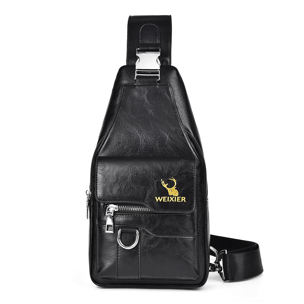 WEIXIER Sling Bag für Damen und Herren, Leder, Crossbody, Schultertasche, Brusttasche, Sling-Rucksack, Reisetasche