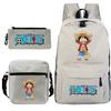 New Animation One Piece Printed Backpack for Primary and Secondary School Students Large Capacity School Bag Combination Three-piece Set