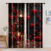 2pc,  Window Drapes Heart Lights As Valentine's Day Blackout  Polyester Birthday Party for Indoor Celebrations, Room,