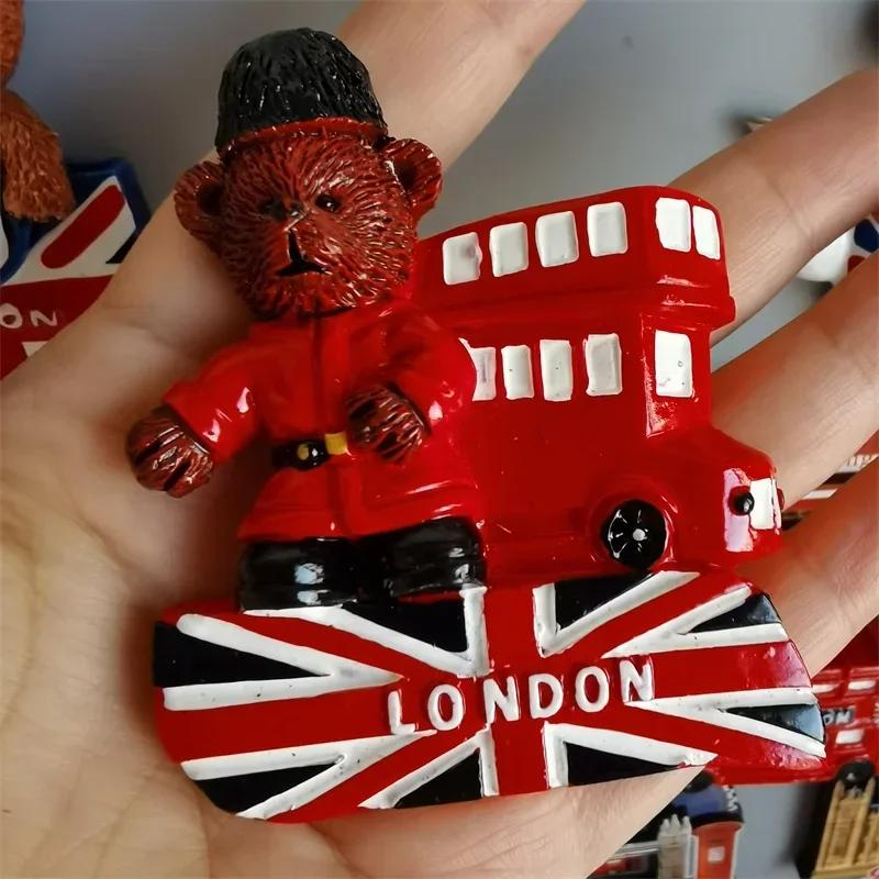 British Fridge Magnets London Bus  Big Ben Manchester Windsor Oxford Bear England Magnetic Fridge Stickers Collection Gifts