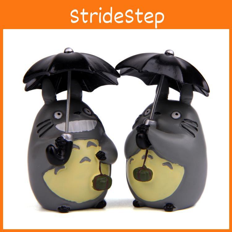 Cute Umbrella Totoro Holding Zongzi Mini Model Ornament For Props Landscape