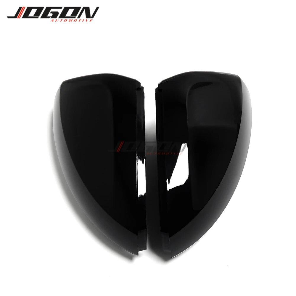 For Volkswagen VW Polo Mk6 AW GTI 2018- Gloss Black Side Rearview Rear View Mirror Cover Shell Cap Case Replacement