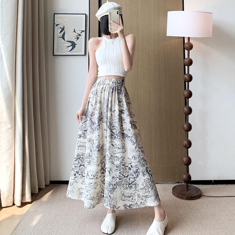 

Широкие брюки-кюлоты с принтом тай-дай, женские, летние, новые, новые, китайские, из ледяного шелка, шифона, тонкая, маленькая, юбка в национальном стиле 6XL [recommended 255-150 kg]