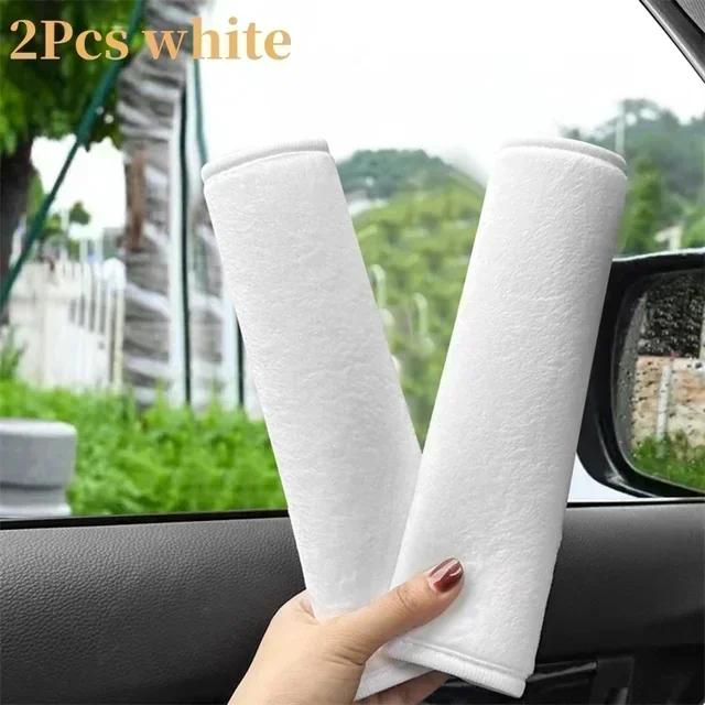 Soft Short Plush Car Seat Belt Pad - Universal Cushion with Cover, Shoulder Seat Belt Cushion & Interior Accessory