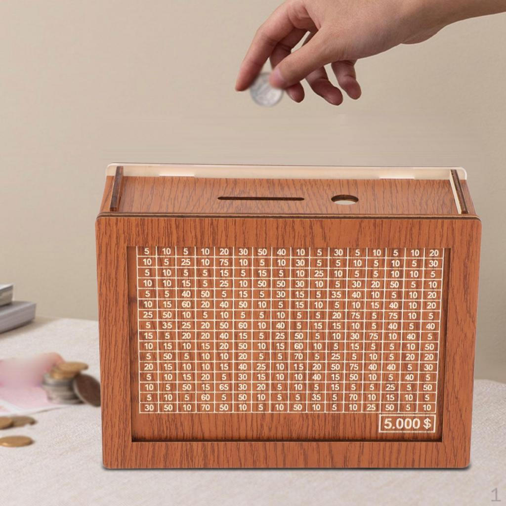 

Классический деревянный держатель денег с цифровым счетчиком для сбережений 5000 USD
