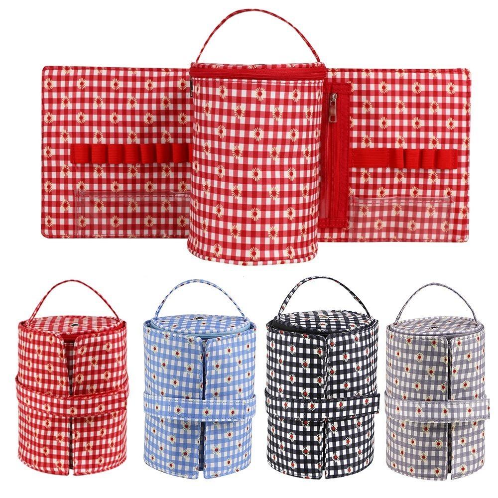 

Large Capacity Yarn Storage Bag Foldable Cerchet Hooks Bags For Sewing Tools Accessories Gift сірий
