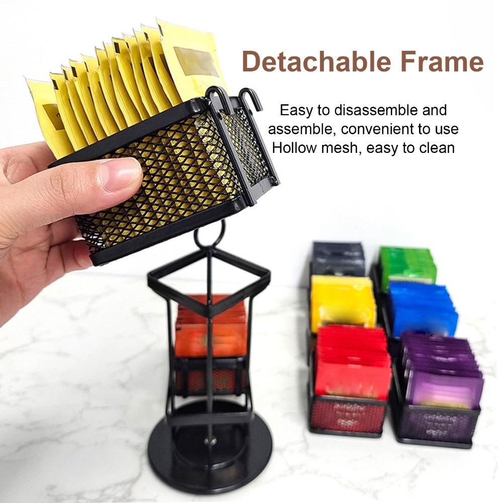 2 Tier Tea Bag Holder 8 Removable Baskets Tea Box Storage Tea Bag Organizer Home Storage