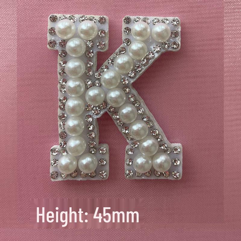 DIY Pearl & Rhinestone Iron-on Letter Stickers - 26 Alphabet Designs for Hat Decoration