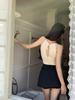 Stylish Backless Tie-Up Knit Camisole: Slimming Short Korean-Style Vest for Women