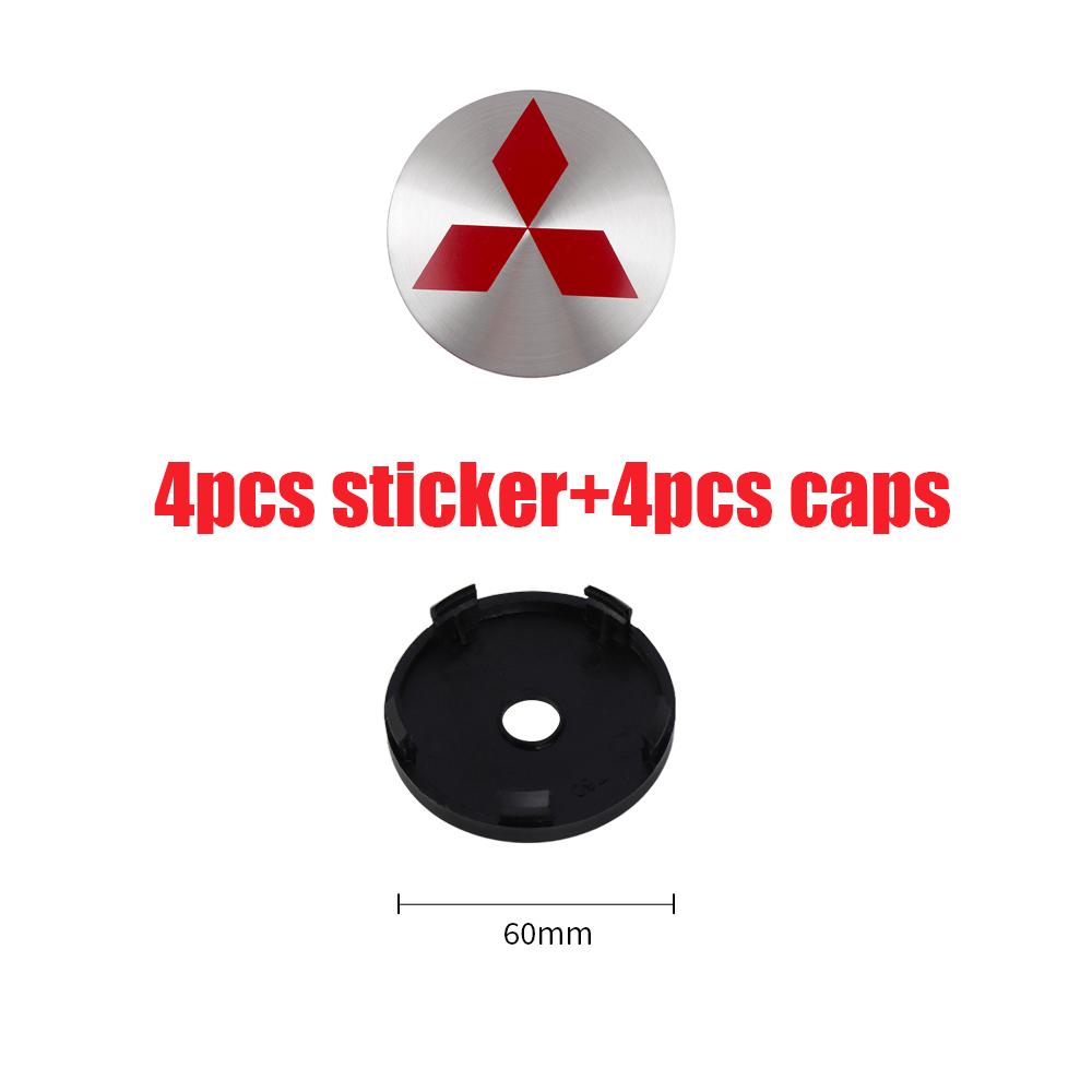 4Pcs 56/60MM Car Wheel Center Hub Caps Badge Tire Rim Cover for Mitsubishi Pajero Sport ASX Lancer L200 Attrage Xpander Eclipse