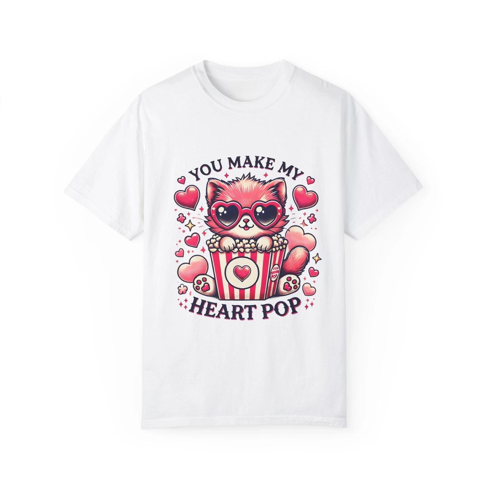 Heart Pop Unisex T-shirt, Love Tee, Romantic Gift Shirt, Valentine s Day Top 3XL