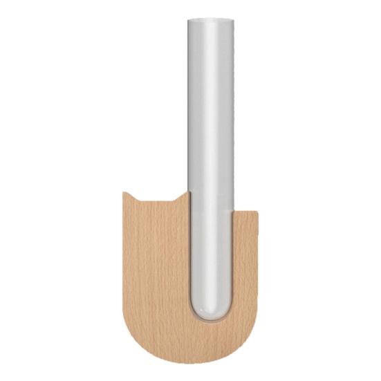 Fridge Magnet Vase Clear Glass Tube Vase with Wooden Base Magnetic Mini Vase for Flowers Herbs Refrigerator Kitchen Decor