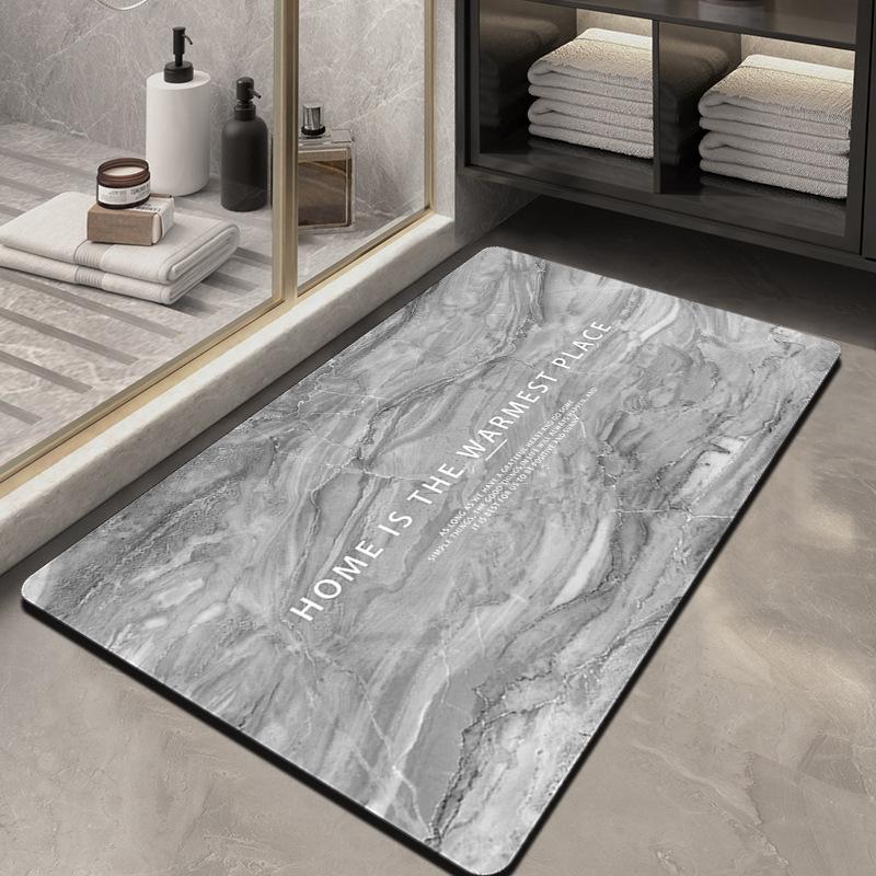 Modern Simple Marble Bathroom Toilet Water Absorption Quick-drying Pad Rubber Non-slip Home Entrance Door Mat