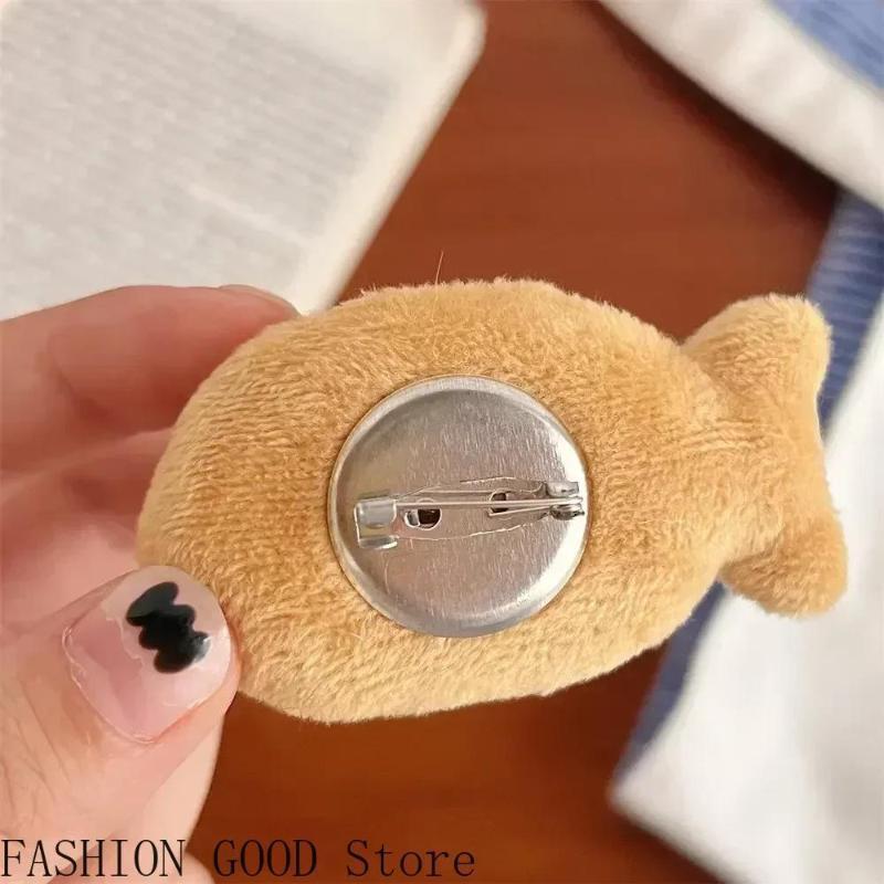 Cartoon Cute Snapper Burning Brooch Plush Fish Brooch Backpack Sweater Chest Flower Snapper Brooch Jewelry Jewelry Accessories