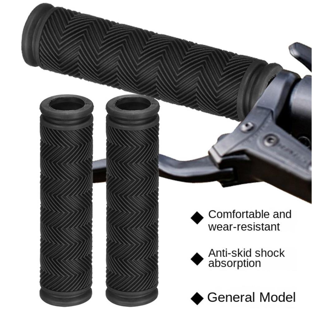 Black Bike Handle Grip Rubber Bike Cover Protecting New Mountain Bike Grips