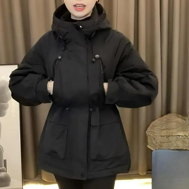 

Модная куртка тренд свободная куртка куртка женская весна и осень куртка с капюшоном XXXXXL чёрный