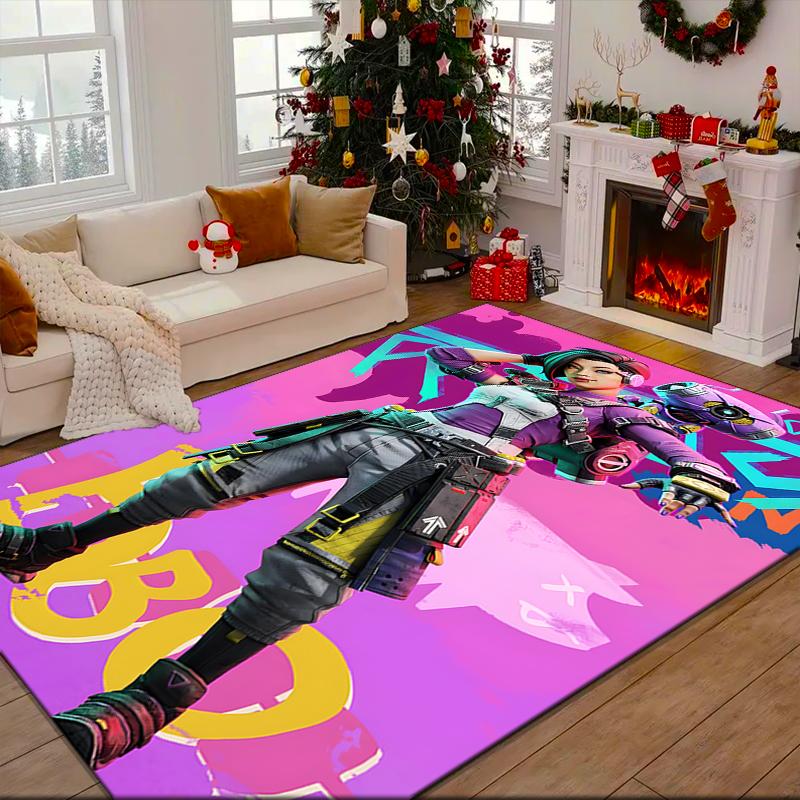 1PC Red Black Apex Rug Game Carpet, Floor Mat for Bedroom Living Room Entryway Rug, Home Decor Idea Gift for Christmas birthday