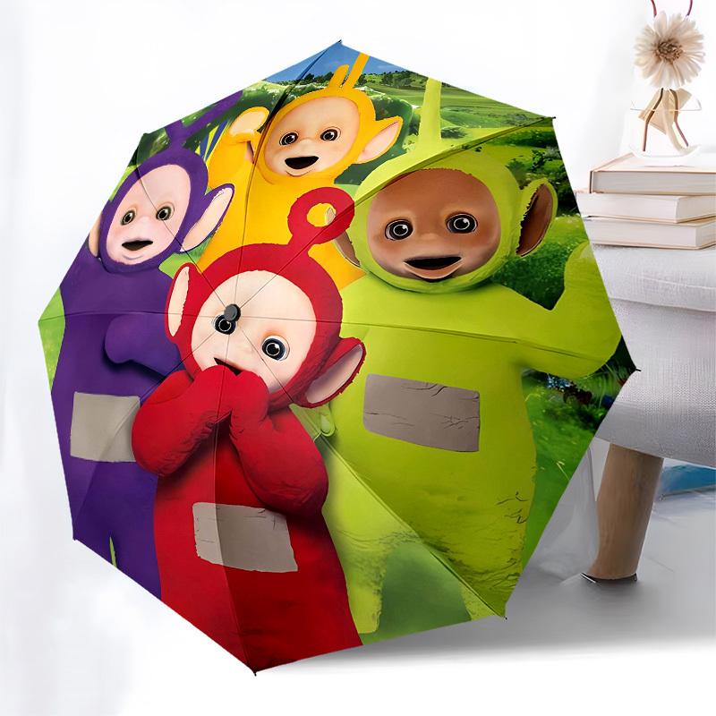 Teletubbies, Outdoor Automatic Opening and Closing, 8 Rib Structure Portable Umbrella, Suitable for Men and Women In All Seasons Perfect Gi