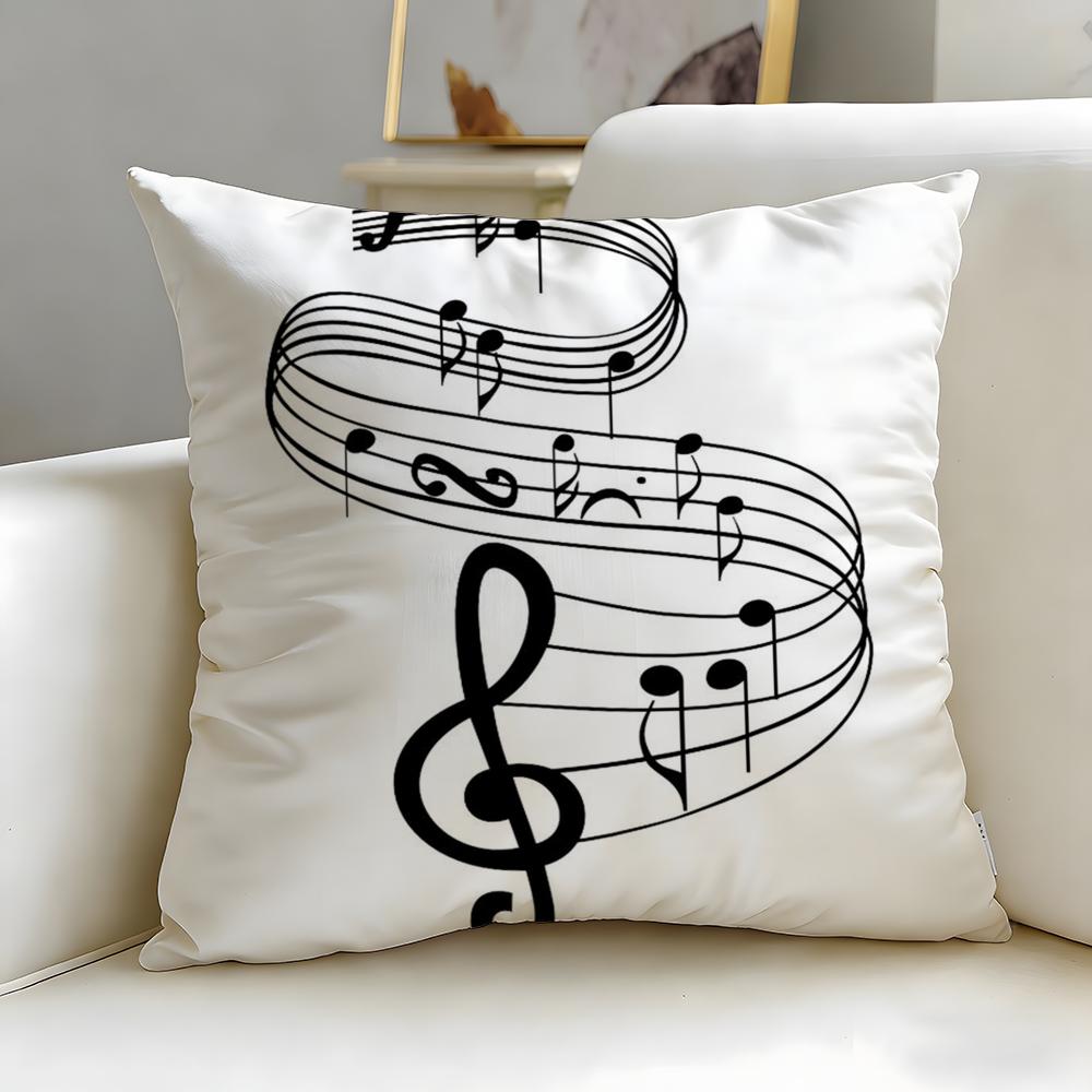 classic music theme Sheet Music Cushion Cover Soft  EasyWash Pillow Case  Versatile for Couch Bed Travel and Office