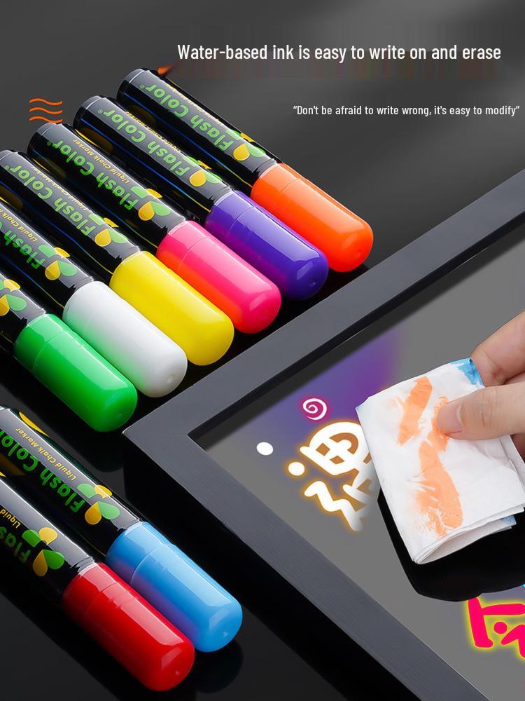 LED Fluorescent Chalk Marker Pen for Electronic Boards and Whiteboards, Water-based.