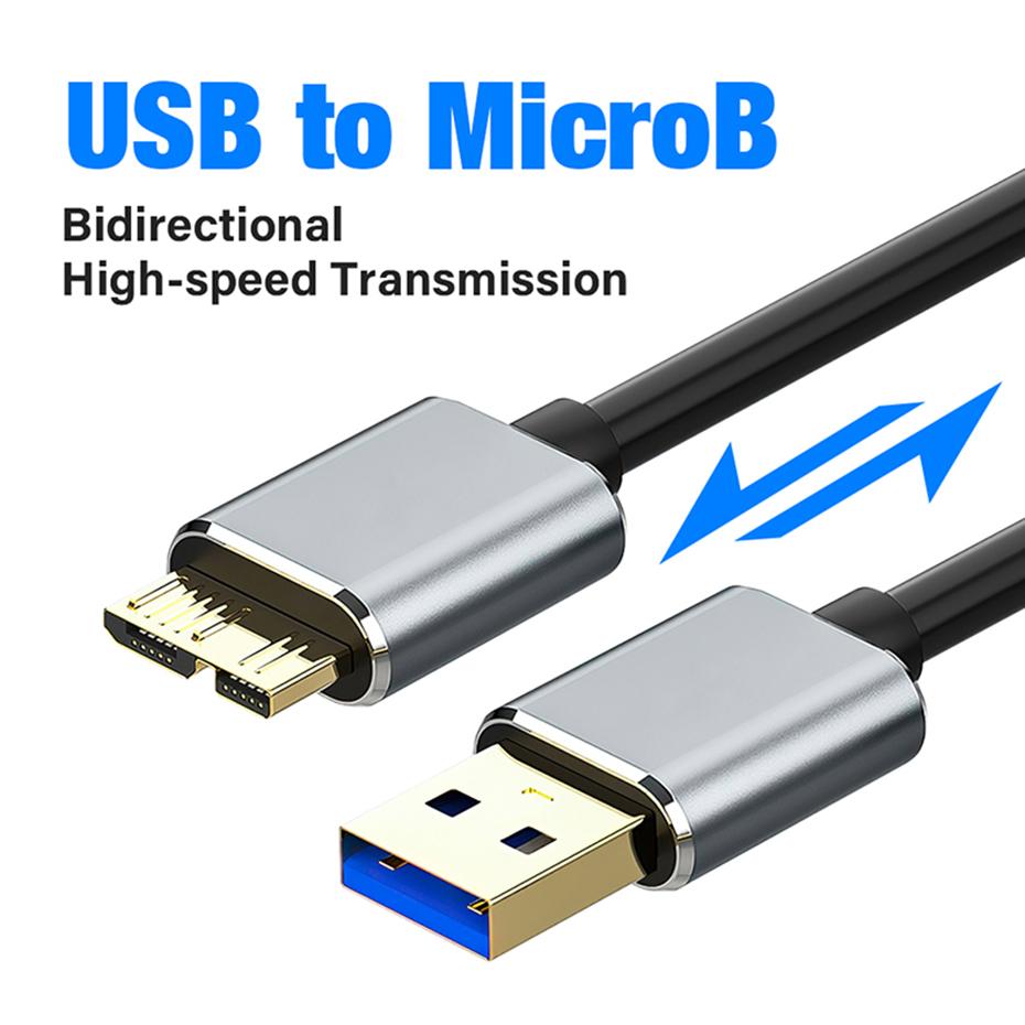 External Hard Drive Cable USB A 3.0 To Micro B Cable HDD SSD Data Charge Wire For Toshiba Seagate HP Sandisk Hard Disk PC Laptop