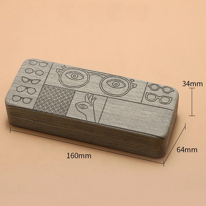 1Pc Geometric Pattern Glasses Case Portable Stylish Square Eyewear Holder With Embossed Designs For Men'S Fashion Accessories