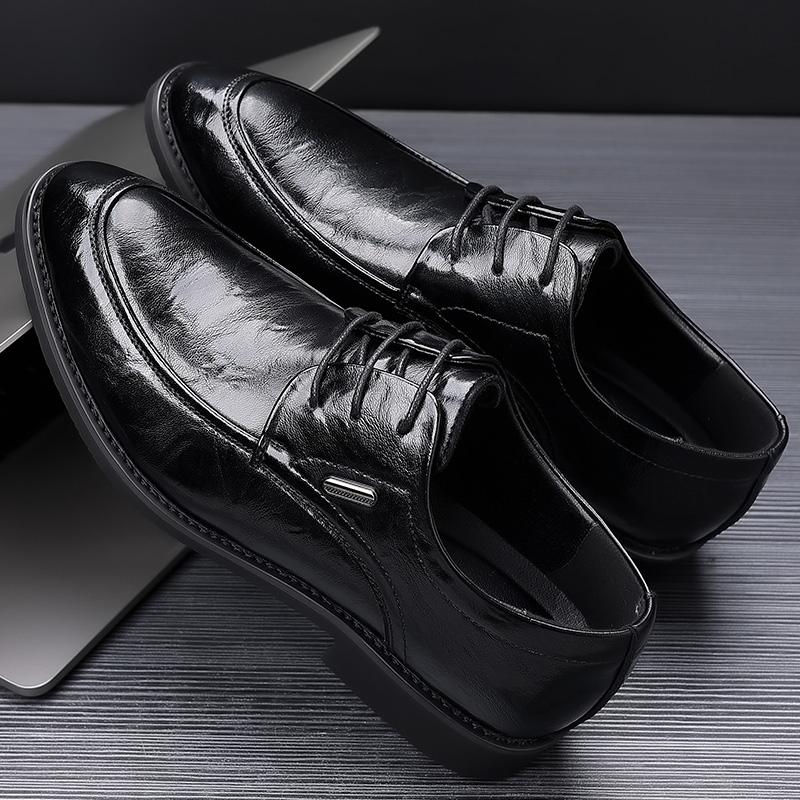 Fashion 2025 New Business Lace Up Men Oxford Shoes Comfort Walking Shoes Wedding Height Shoes Men's Fashion All-match Leather Footwear