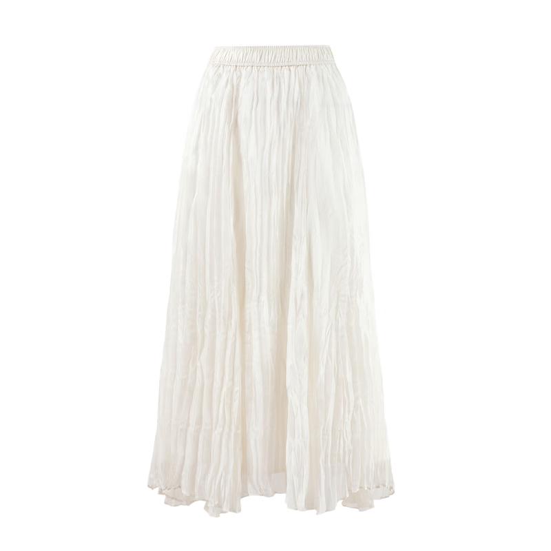 Women s Elegant Irregular Pleated Skirt L