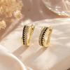 Delicate Zircon Hoop Earrings Light Luxury Women Earrings Temperament Clip Earrings  Women