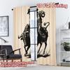 2D FLAT PRINTING 2pcs Curtains (Without Rod) Man Riding a Bull Chic Curtain Cloth Durable Polyester Curtains Easter Egg Hunt for