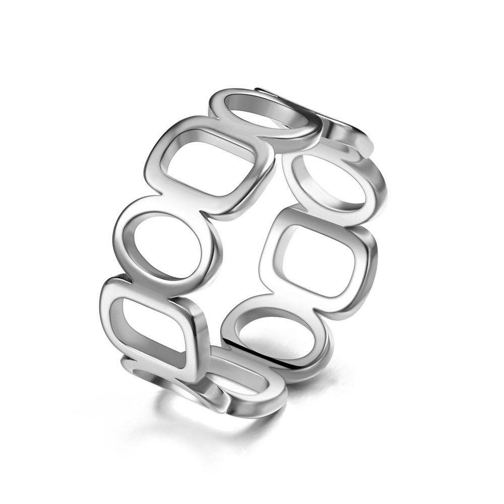 

Tiandifangyuan Creative Titanium Steel Hollow Ring для женщин - Невыцветающий, уникальный дизайн Size 5